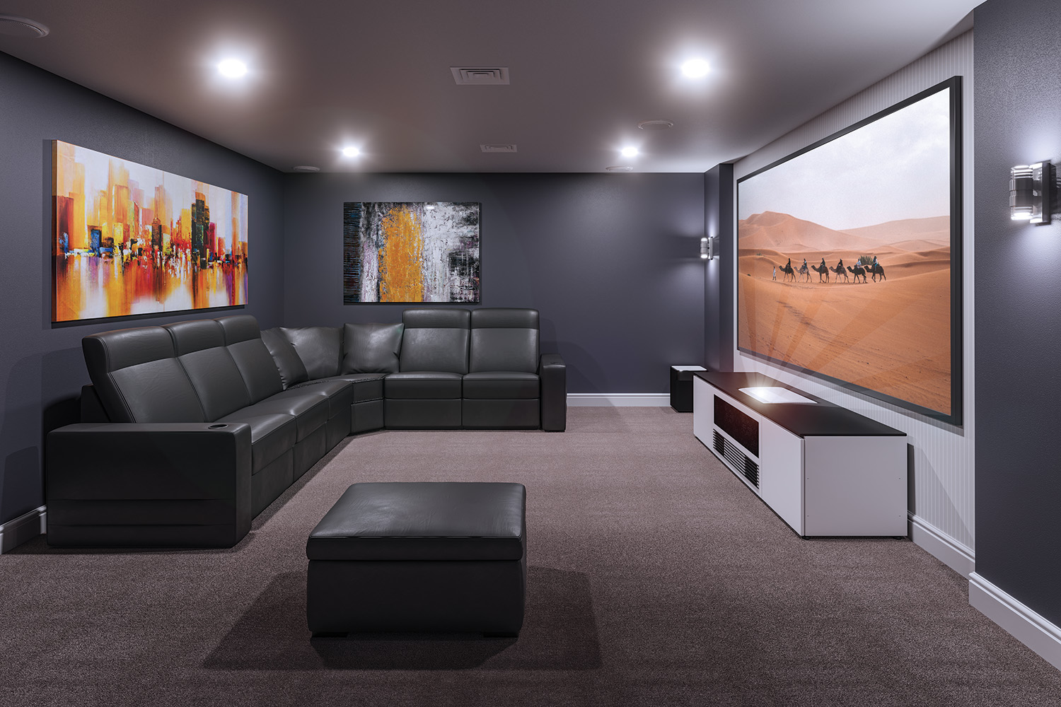 custom home theater with smart technology integration